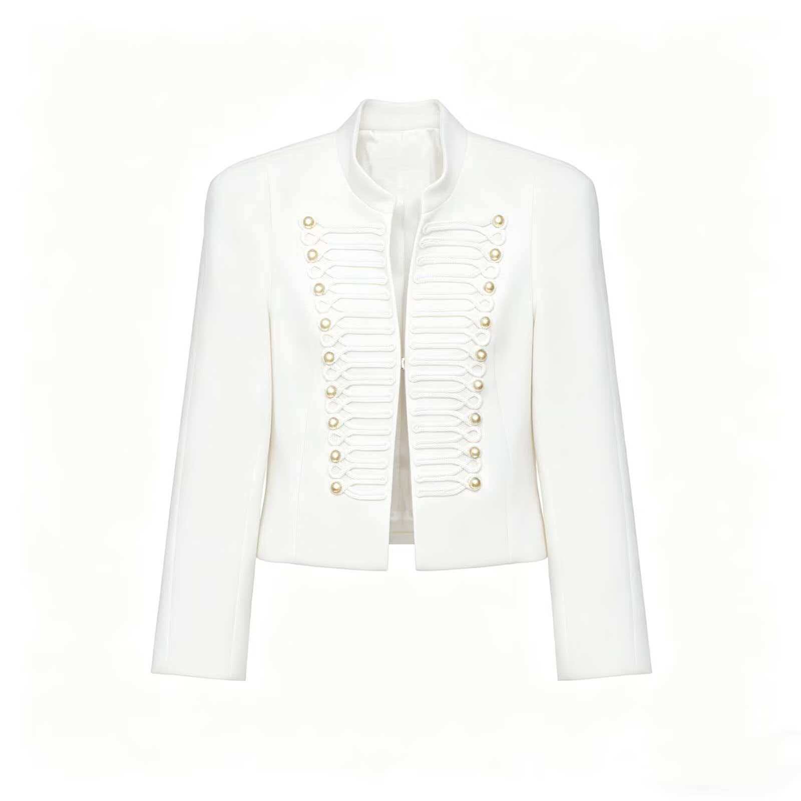 Women's Stand Collar Spliced Button Jacket