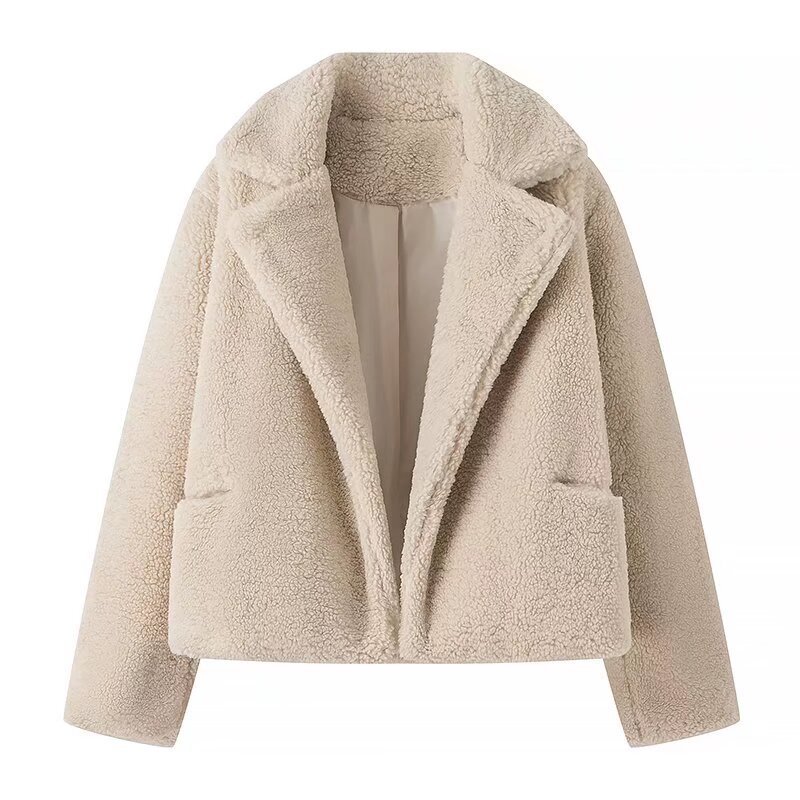 Women's Street Style Lapel Fuzzy Coat
