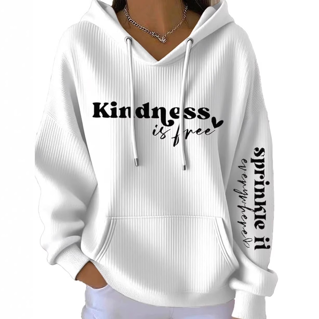 Kindness Heart Print Women's Casual Hoodie