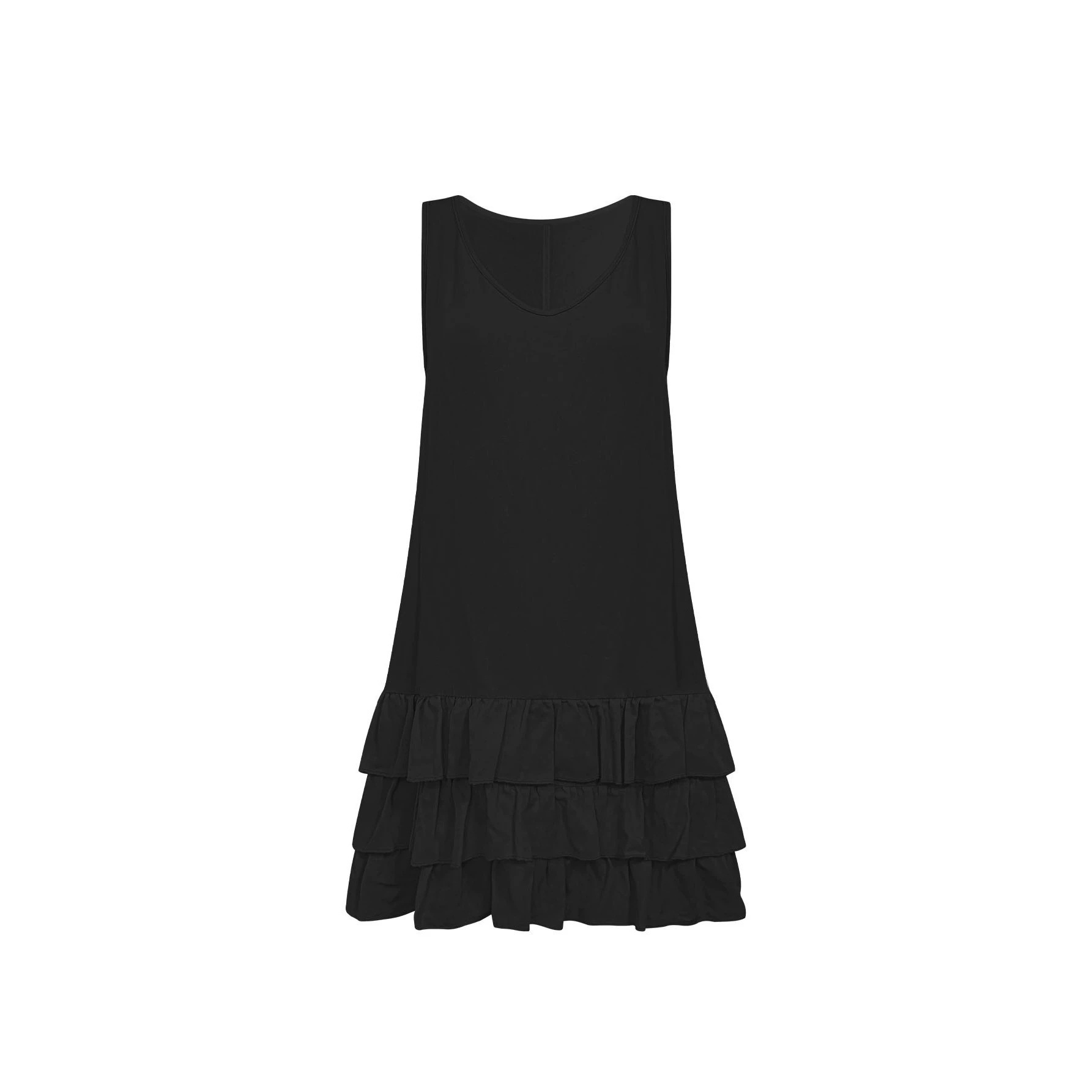 Women's Plus Size Sweet A-Line Sleeveless V-Neck Mini Dress Solid Color