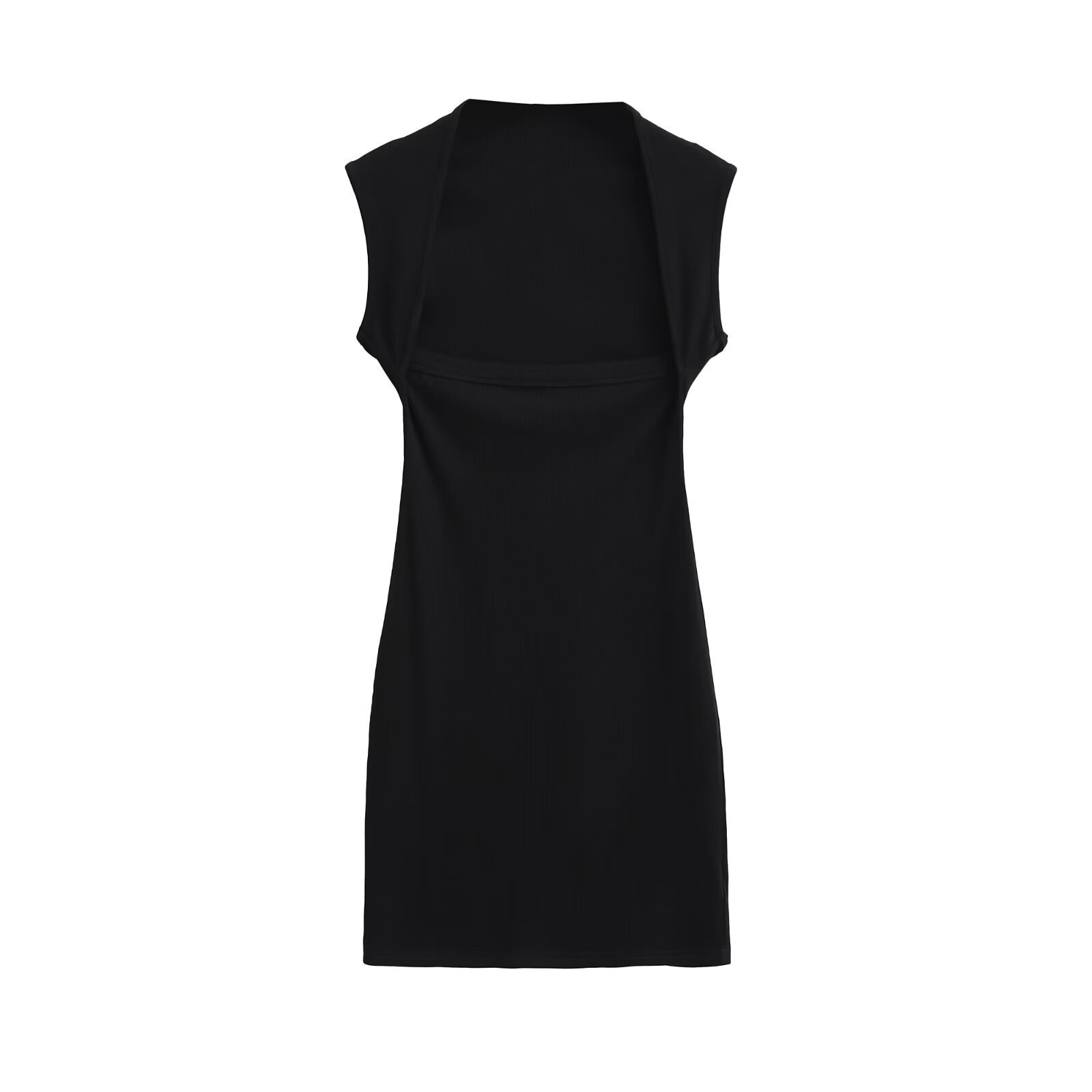 Women's Sexy Slim-Fit Bodycon Dress Square Neck Sleeveless Short Solid