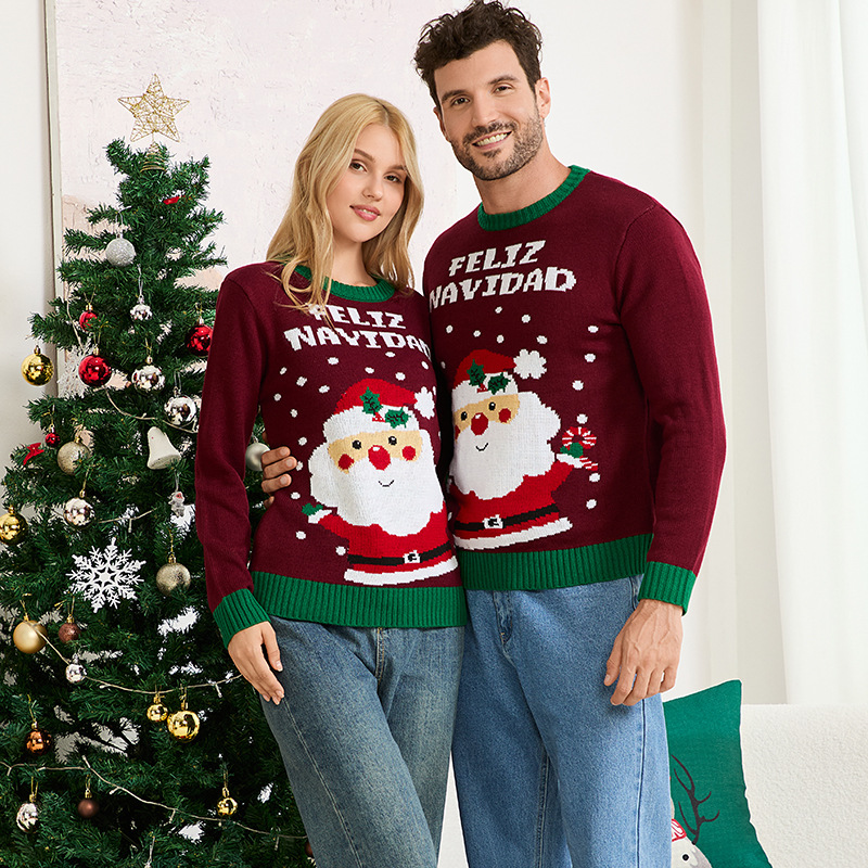 Christmas Santa Pullover Sweater for Couples and Family