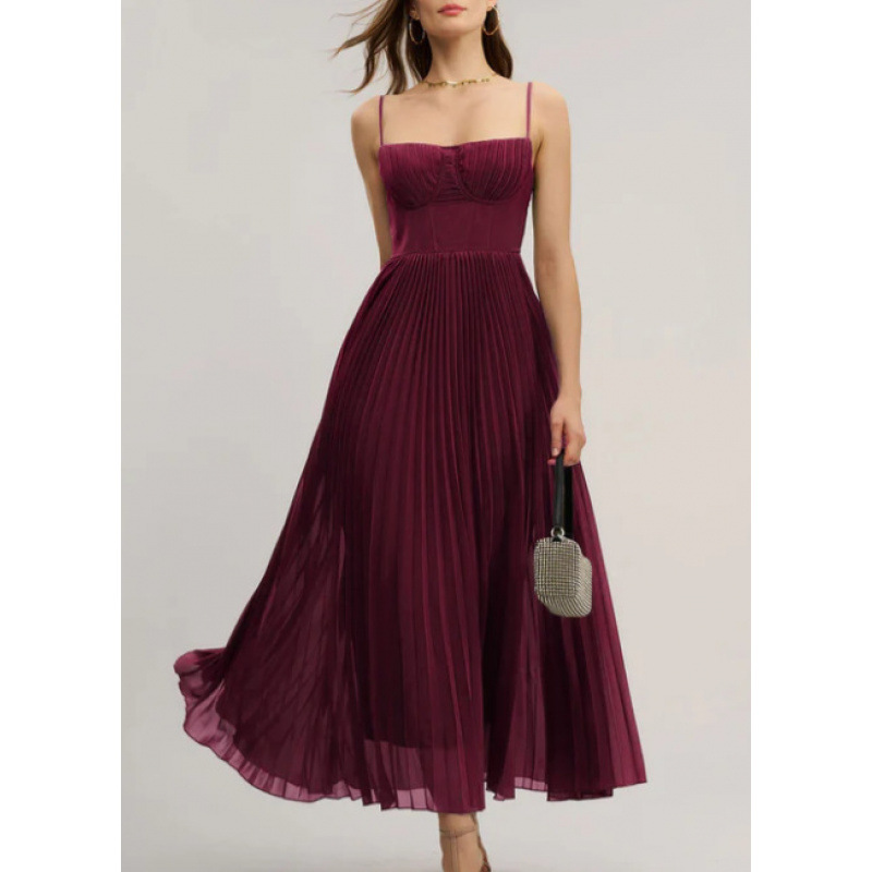 Sleeveless V-Neck Open-Back Ruched A-Line Evening Dress