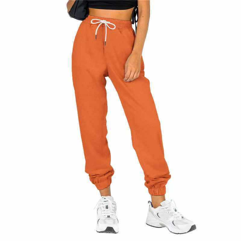 Women's High-Waist Tapered Jogger Pants with Pockets Solid Color