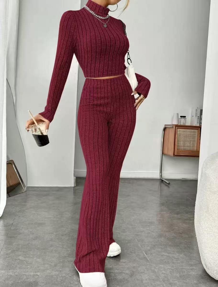 Women's Long Sleeve Sweatshirt and Pants Two-Piece Set