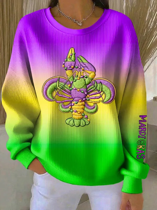 Iris Royal Print Women's Crewneck Sweatshirt