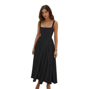 Sexy Solid Color Sleeveless Bodycon Midi Dress