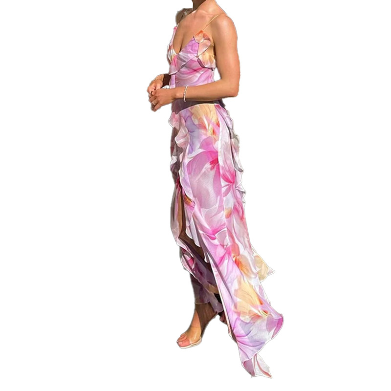 Women's French Style Sleeveless Maxi Dress for Beach Vacation