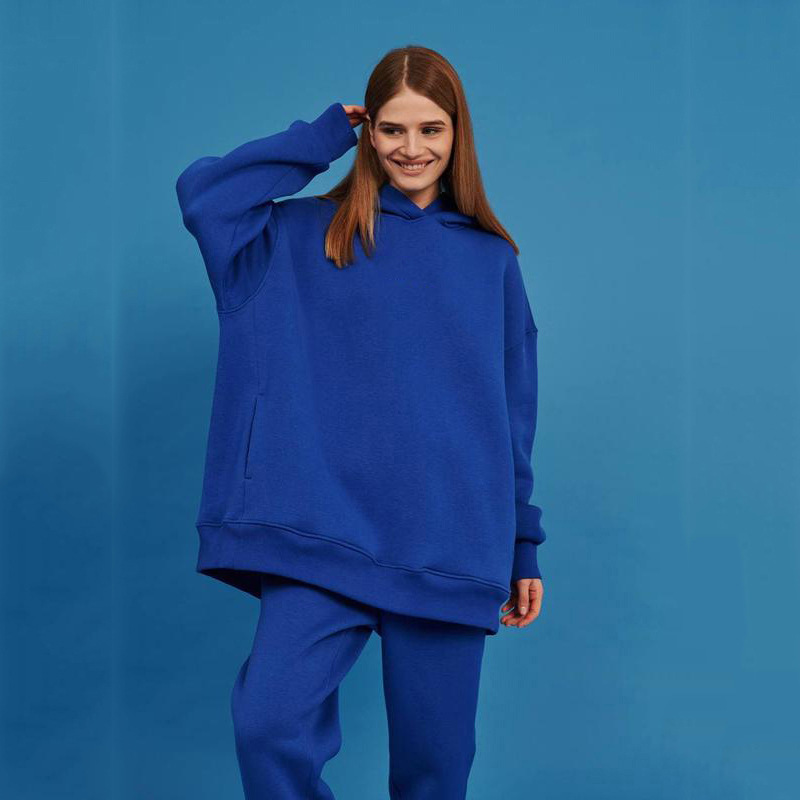 Women's Hooded Loose Casual Two-Piece Sweatsuit Set