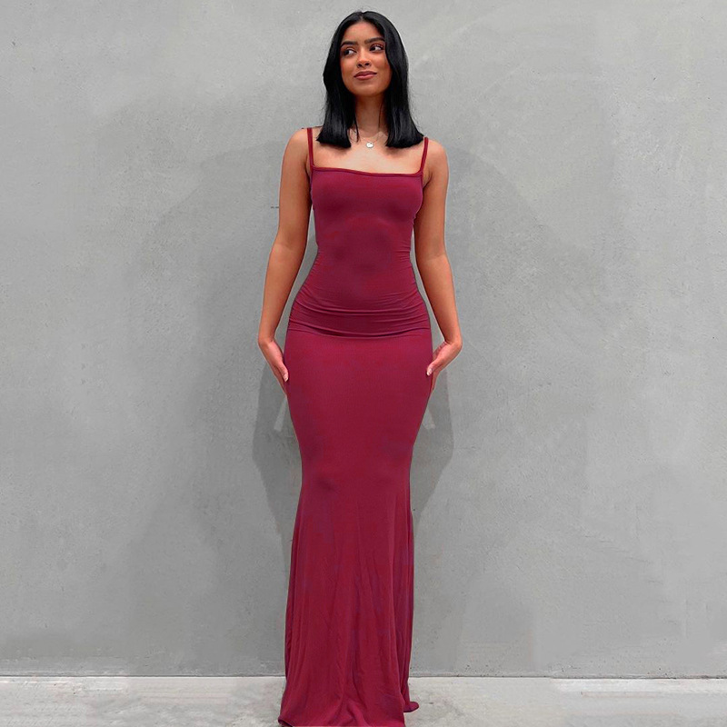 Women's Sleeveless V-Neck Bodycon Maxi Dress