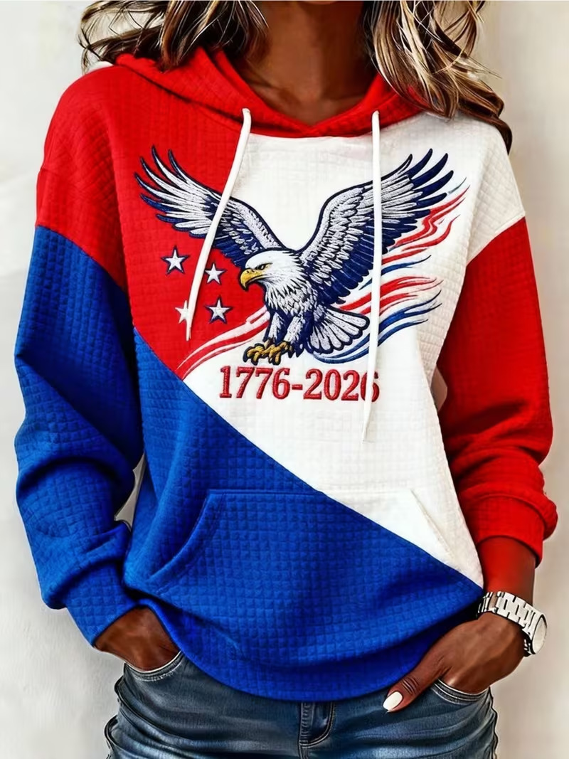 Women's American Independence Day Anniversary Print Sweatshirt