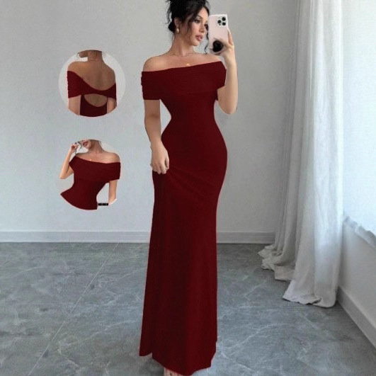 Sleeveless Off-Shoulder Bodycon Dress