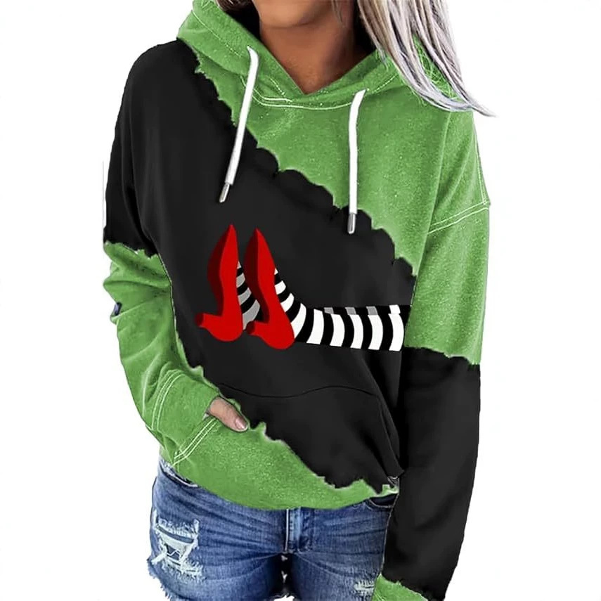 Women's Red High Heel Print Hoodie
