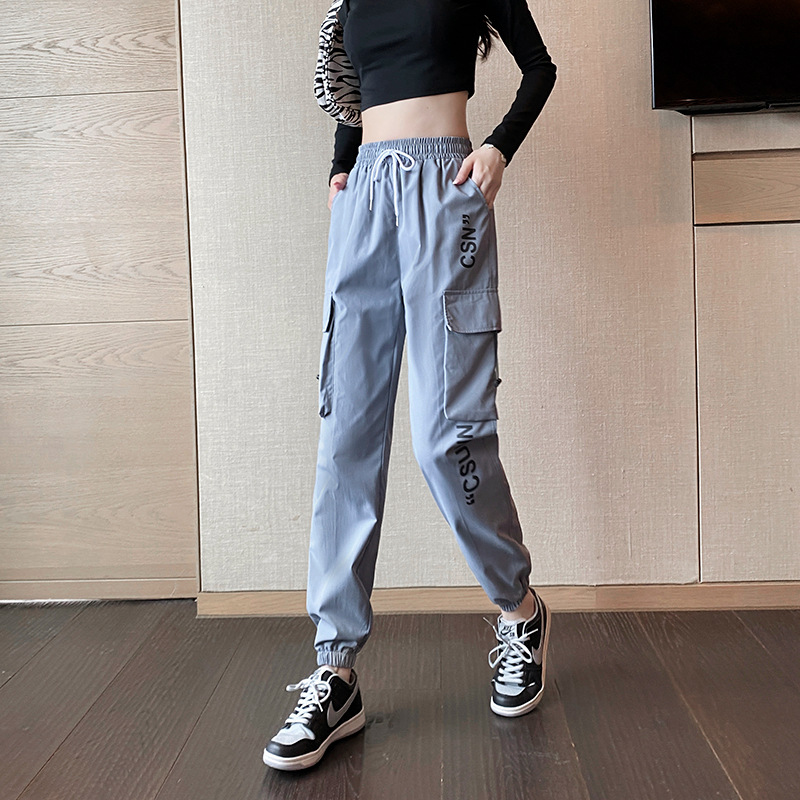 Women's Summer Printed Casual Jogger Pants Korean Loose Slimming Cropped