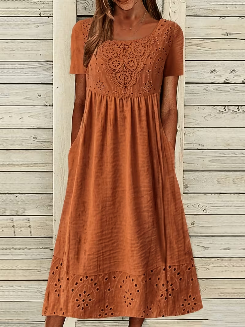 Women's Elegant Floral Print Pleated Midi Dress