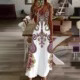 Floral Print V-Neck Cami Dress Bohemian Vacation Long Dress