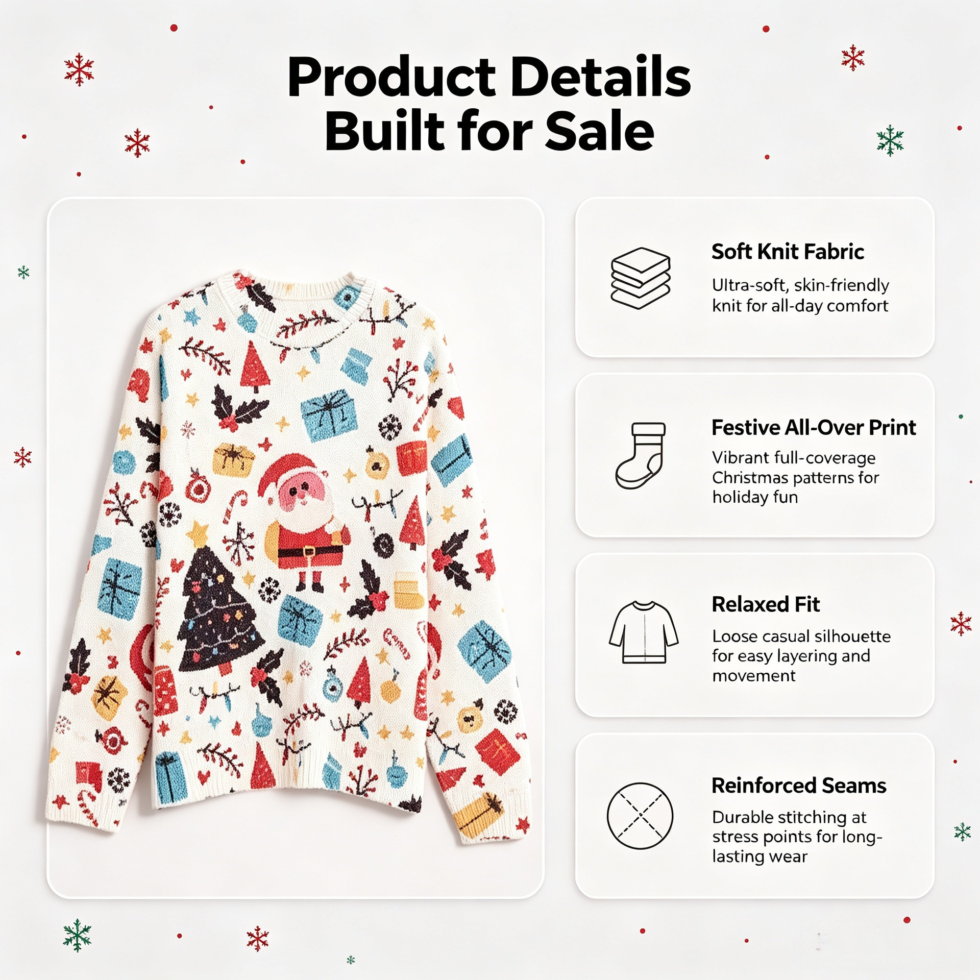 3D Print Christmas Sweater Women's Crewneck Long Sleeve Pullover