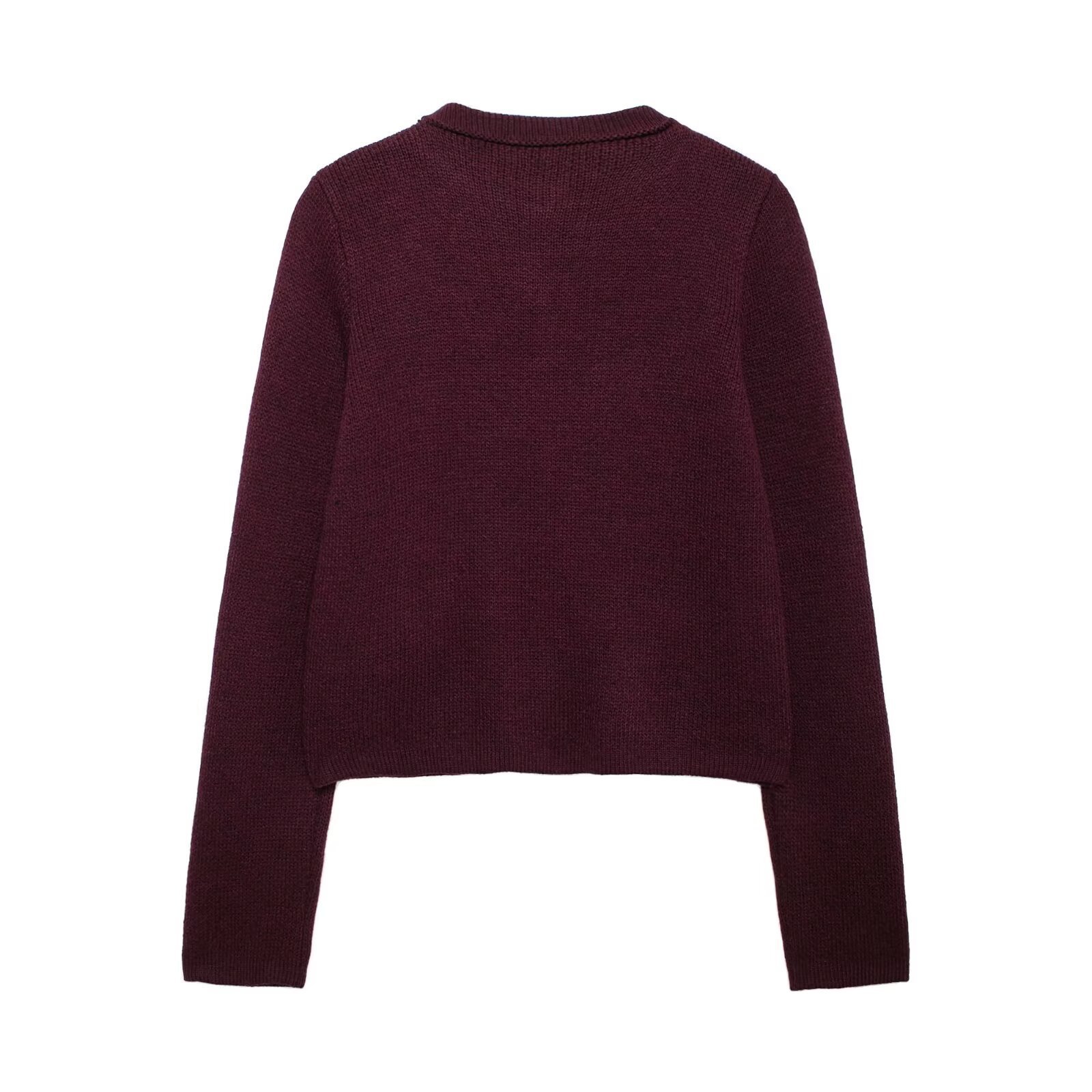 Gold Button Short Knit Cardigan Sweater Coat