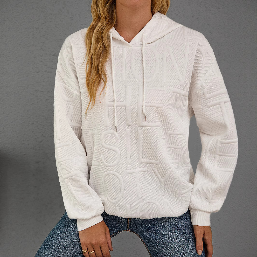 Women's Loose Fit 3D Print Hooded Pullover Sweatshirt
