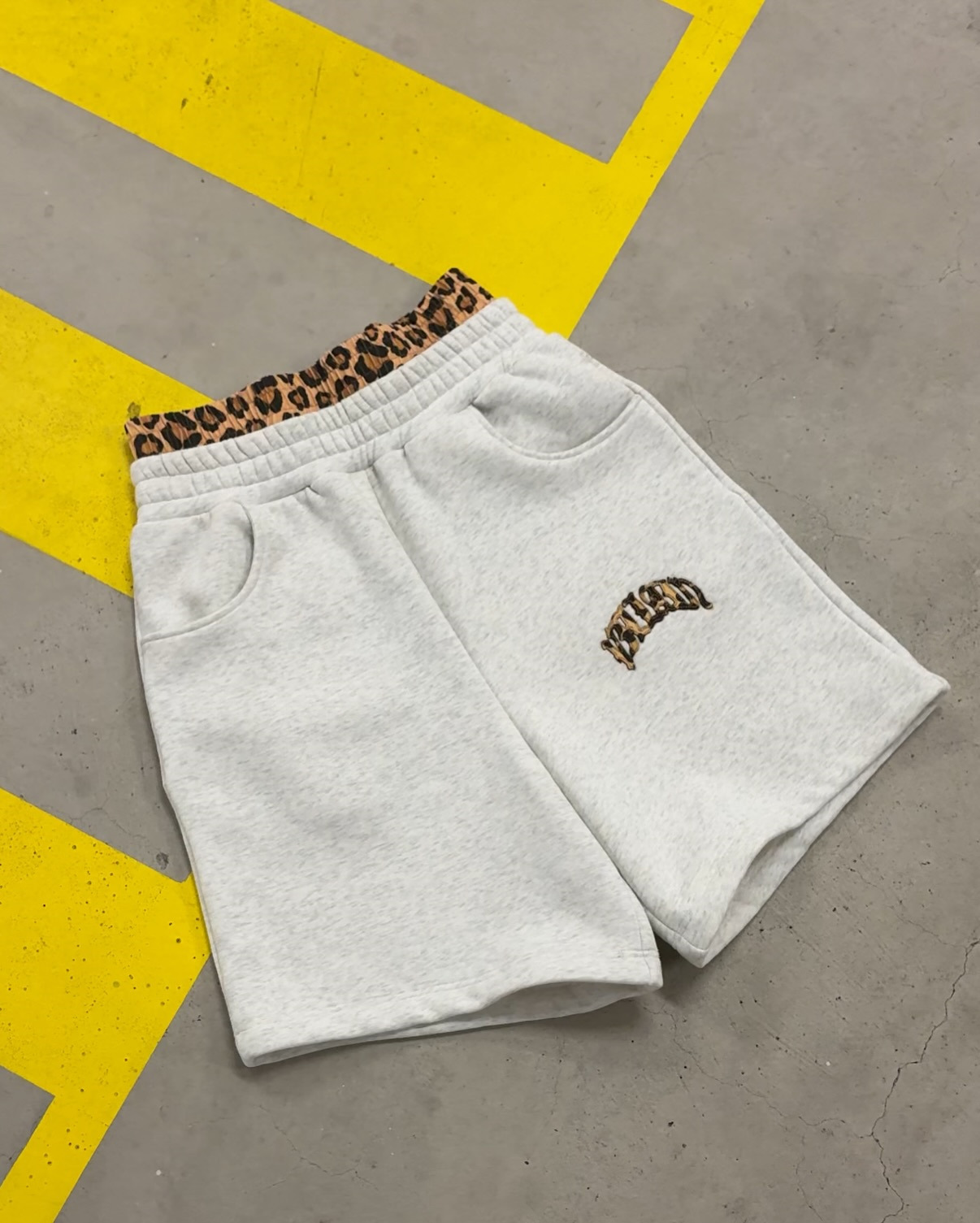 Unisex Leopard Print Embroidered Hoodie Set with Lined Hood