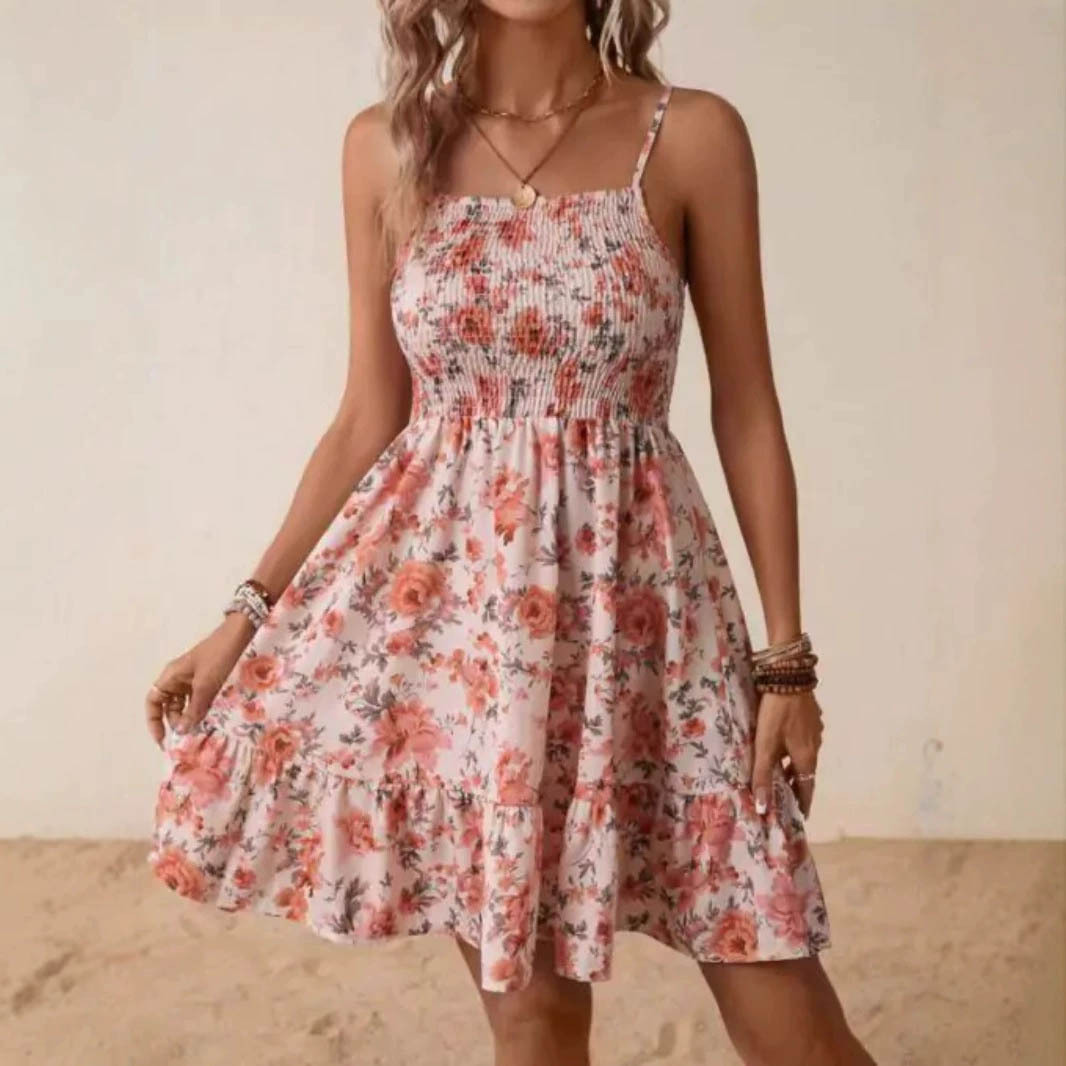Women's Floral Print Off-Shoulder Cami Dress