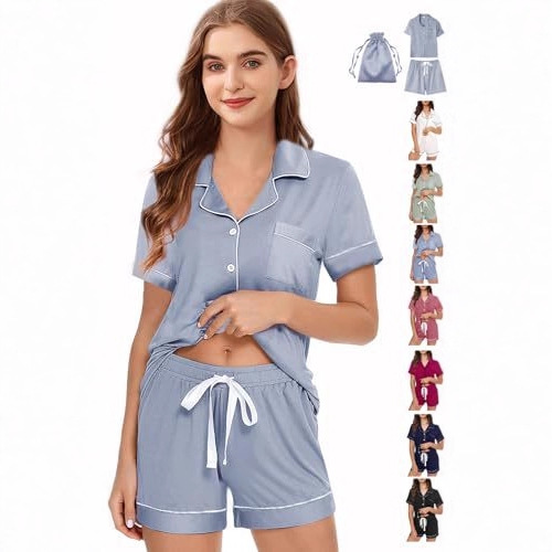 Women's Cuban Collar Short Sleeve Button Set Solid Color