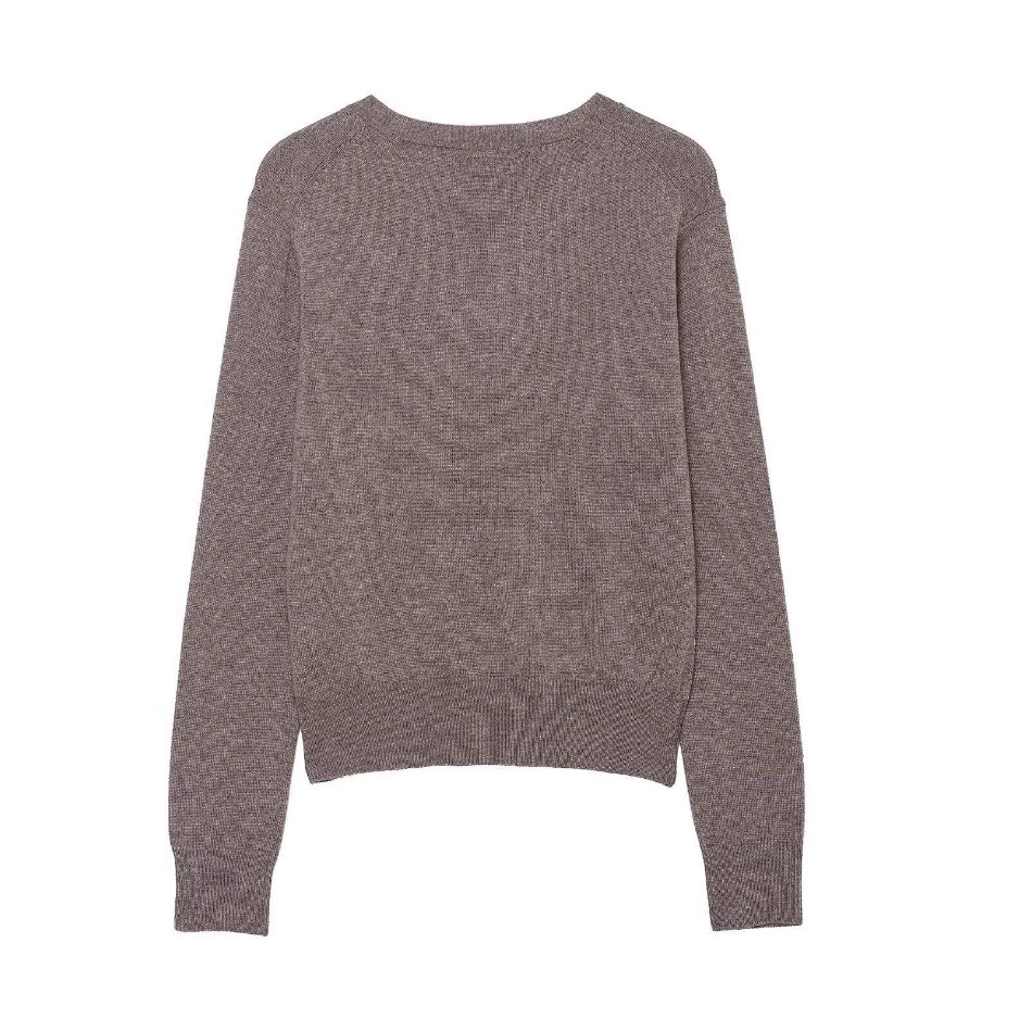 Women's Loose Fit Diamond Pattern Knit Sweater V-Neck Long Sleeve