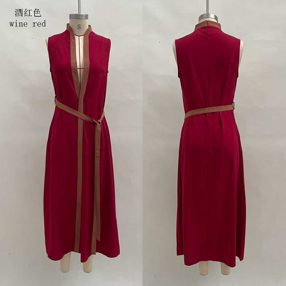 Color-Block Sleeveless Casual Dress