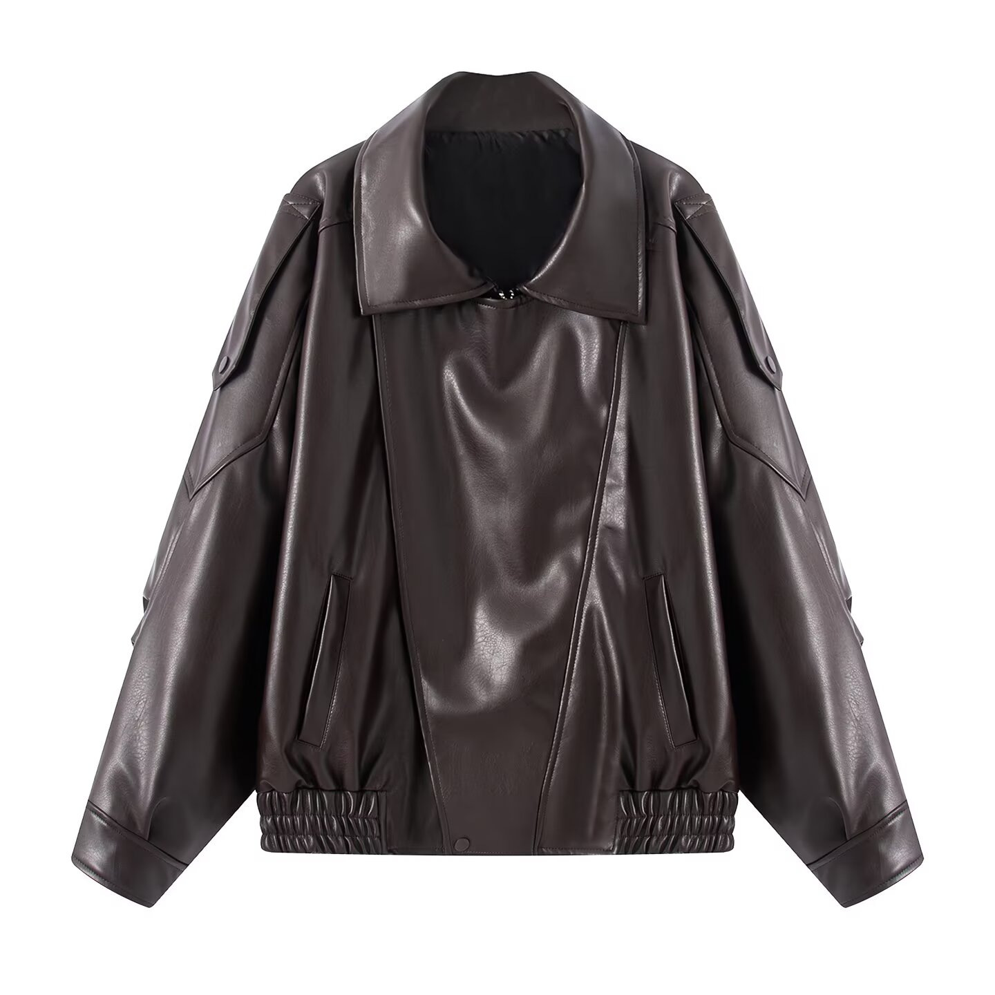 Women's Designer Loose Faux Leather Jacket