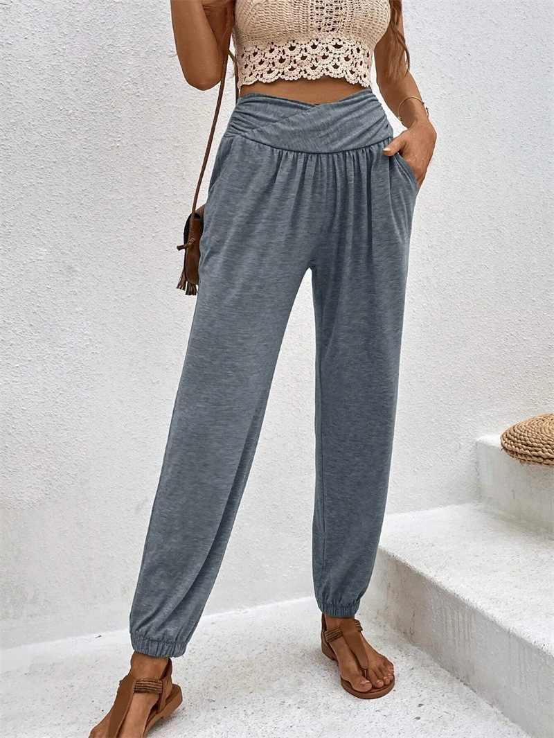 Women's High-Waist Loose Fit Jogger Pants with Pockets