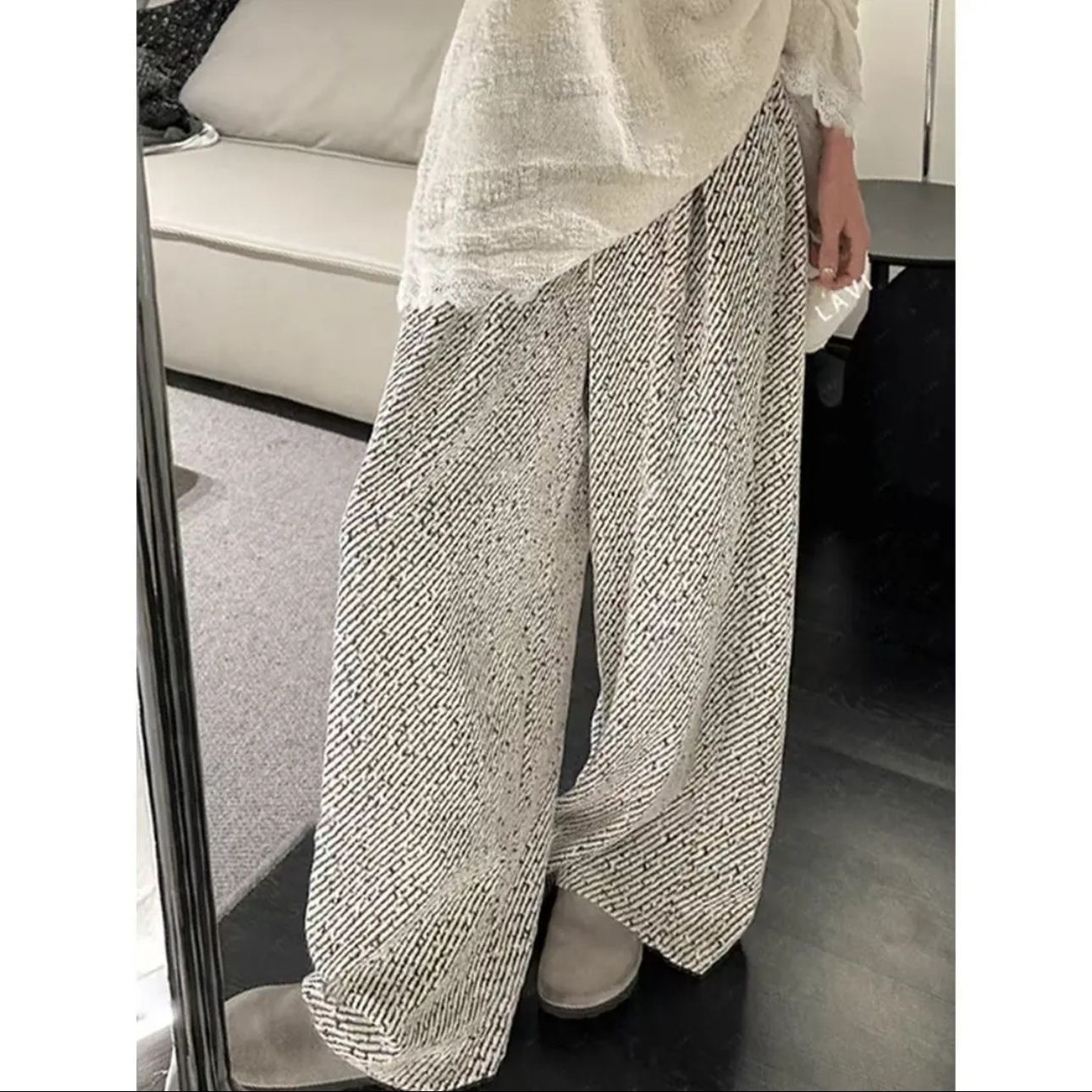 Women's Lazy Loose Straight-Leg Trousers with Chic Design