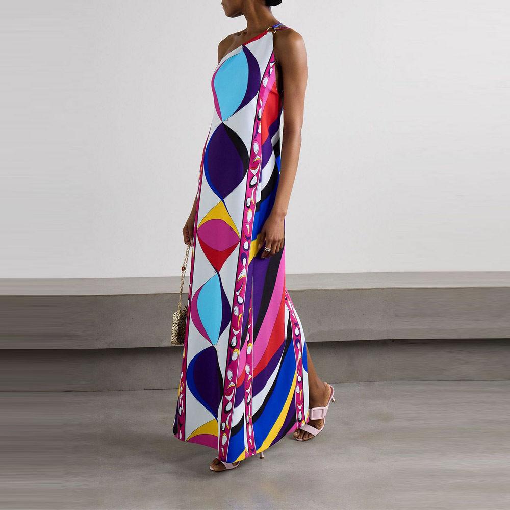 Women's Halter Neck Printed Midi Dress Casual A-Line