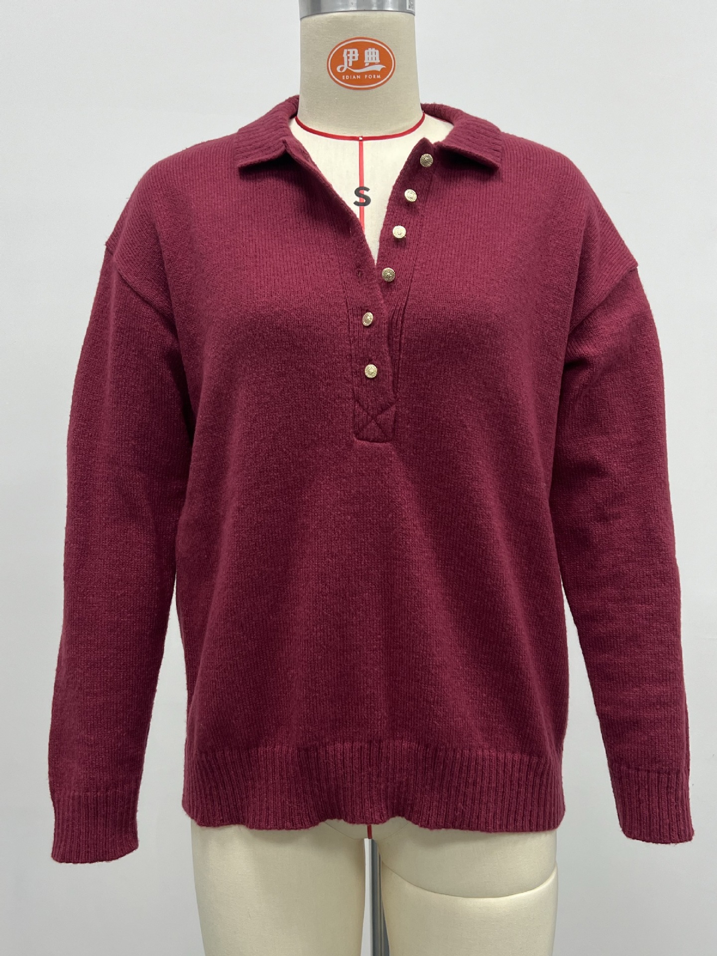 Women's Solid Knit Long-Sleeve Top