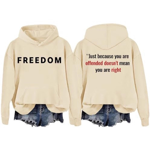 Freedom Patriotic Print Hoodie for Women