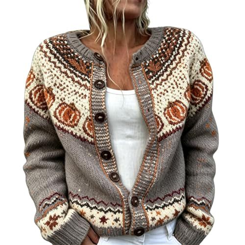Women's Boho Paisley Print Faux Sweater Cardigan Long Sleeve