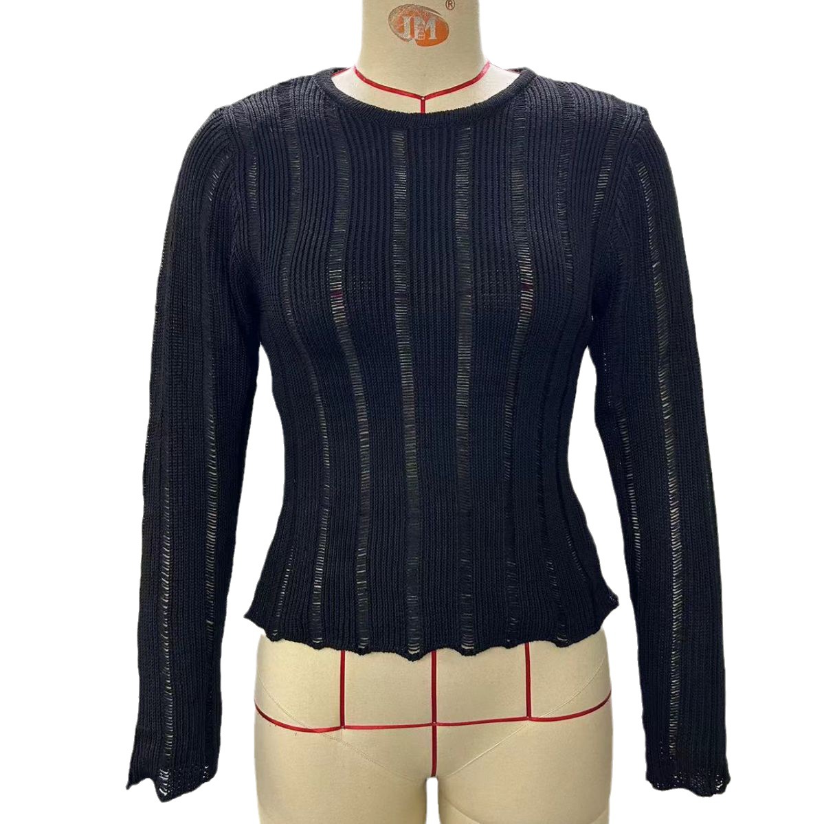 Women's Slim Fit Crewneck Long Sleeve Knit Top