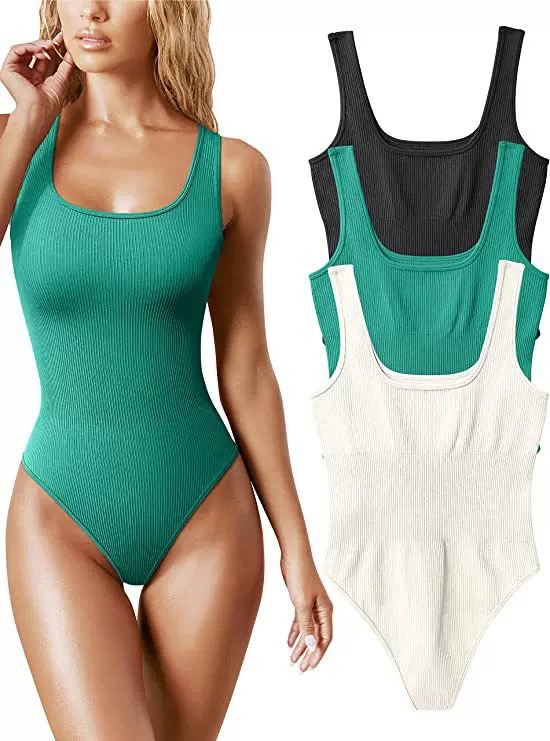 Women's U-Neck Sleeveless Bodysuit Slim Fit