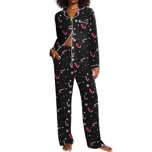 Women's Cuban Collar Printed Long Sleeve Shirt Set Casual Minimalist