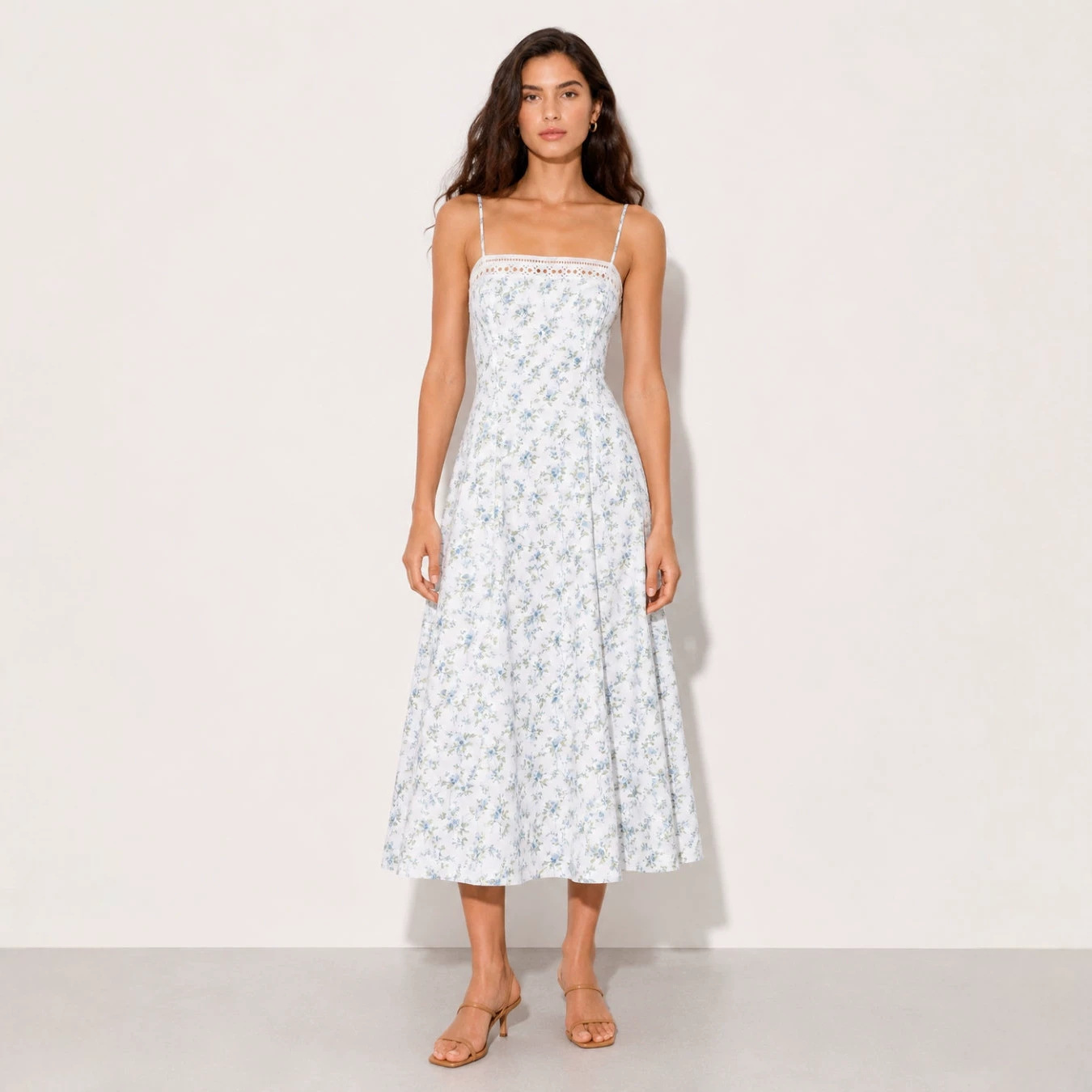 Floral Chiffon Open-Back Cami Maxi Dress