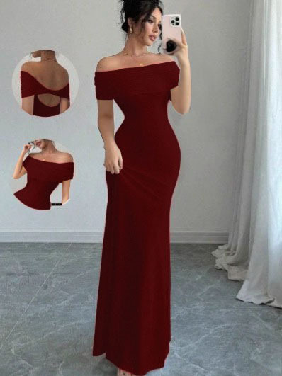 Sleeveless Off-Shoulder Bodycon Dress