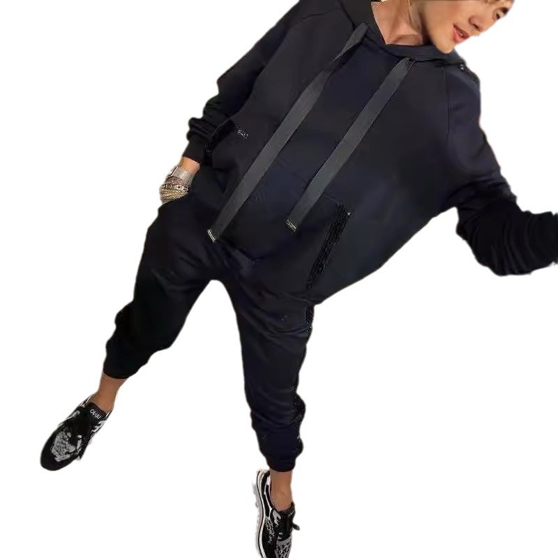 Women's Sequin Pocket Hoodie and Sweatpants Set