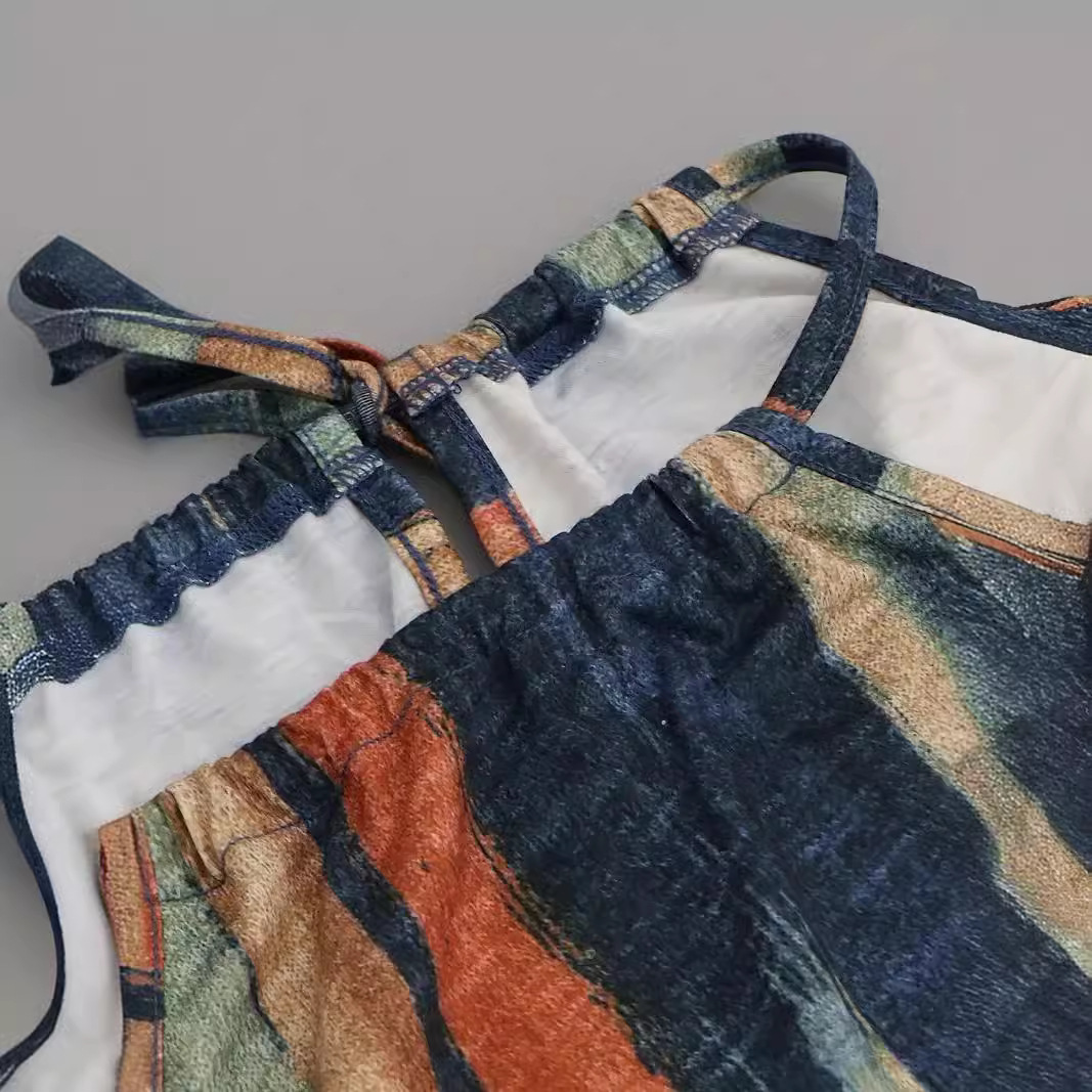 Sexy V-Neck Backless Cami Midi Beach Dress