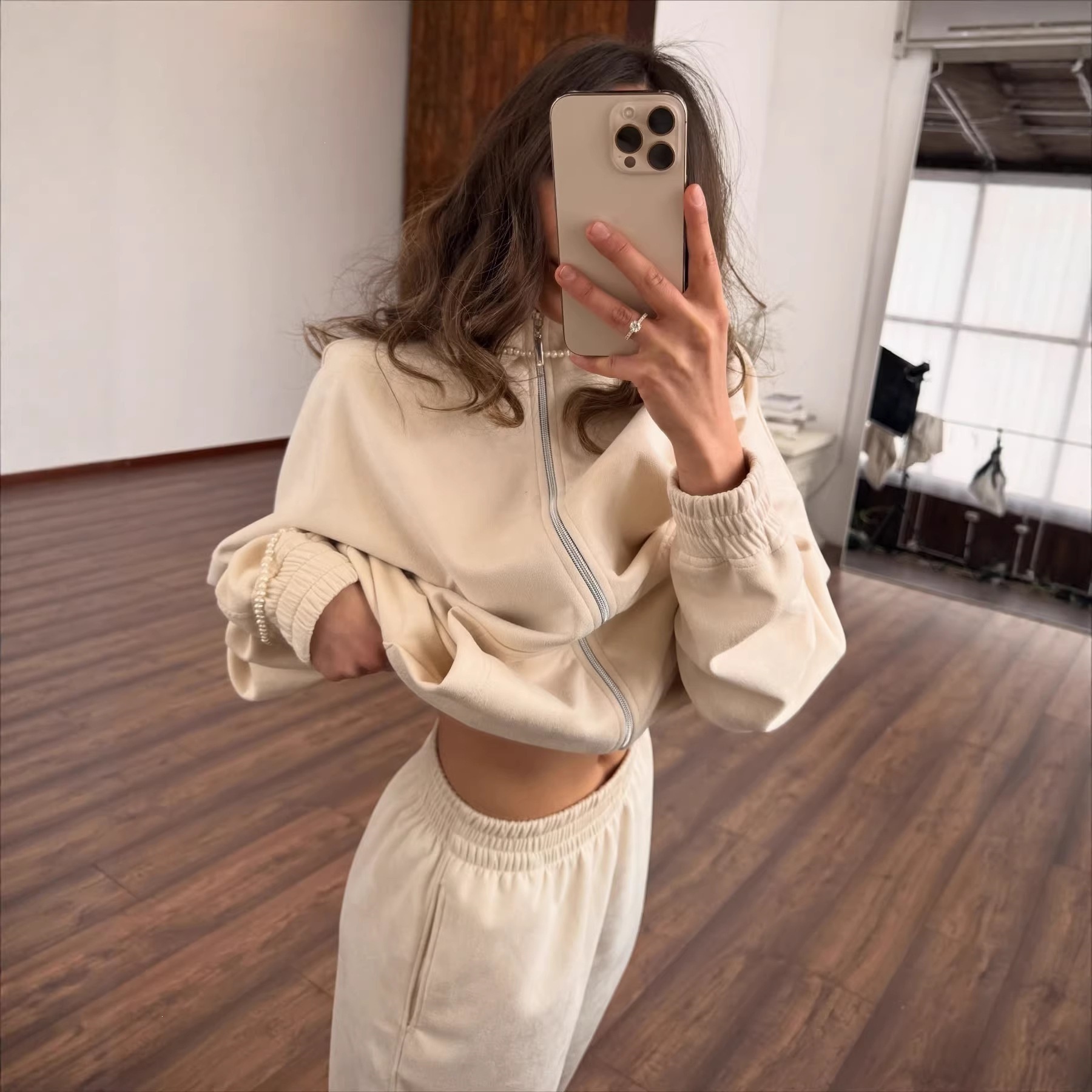 Candy Color Colorblock Long Sleeve Zip Jacket & Jogger Pants 2-Piece Set
