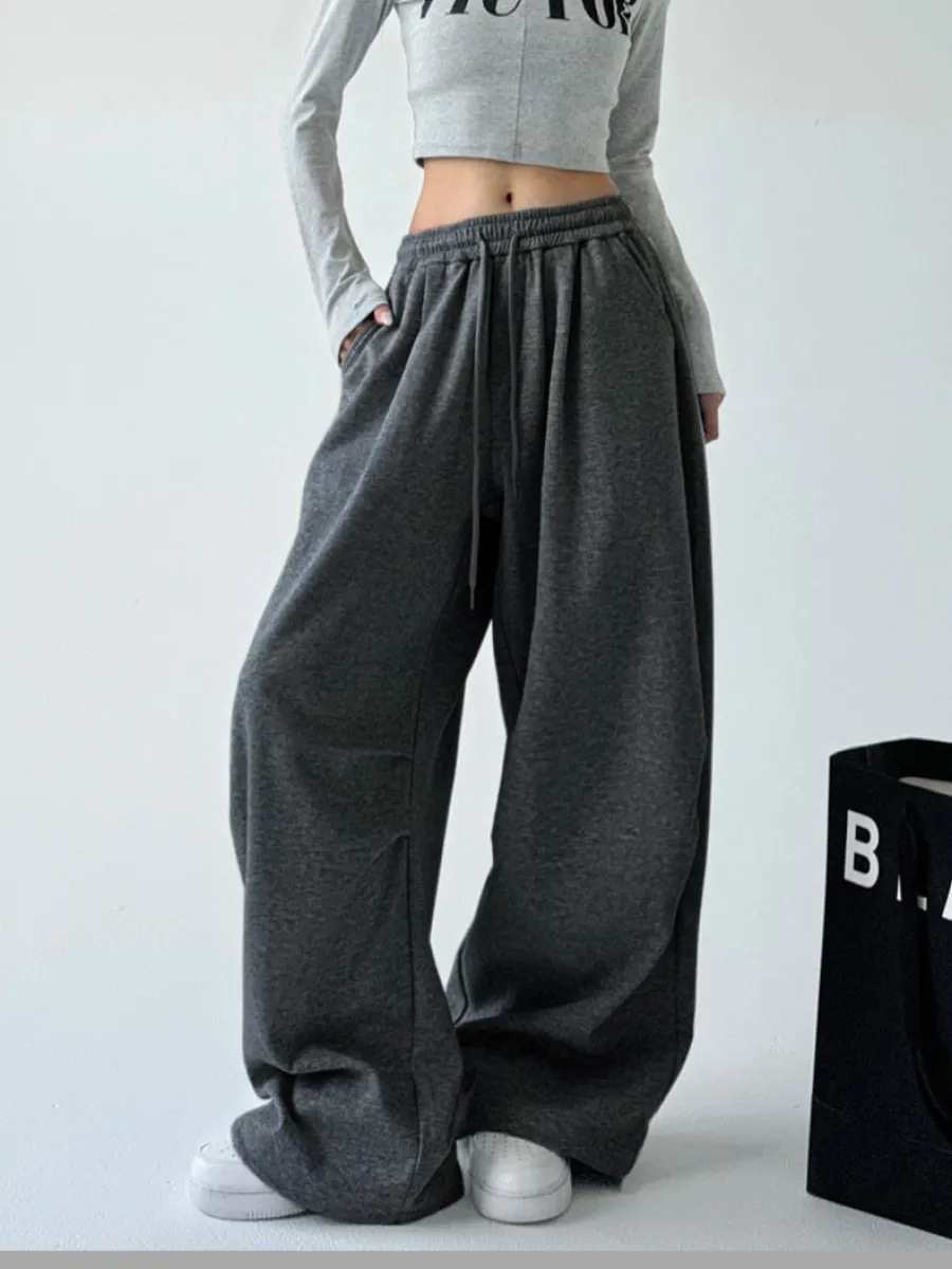 Women's Y2K Lace-Up Wide-Leg Floor-Length Pants