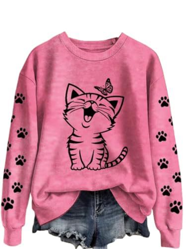 Women's Cute Cat Paw Print Casual Sweatshirt