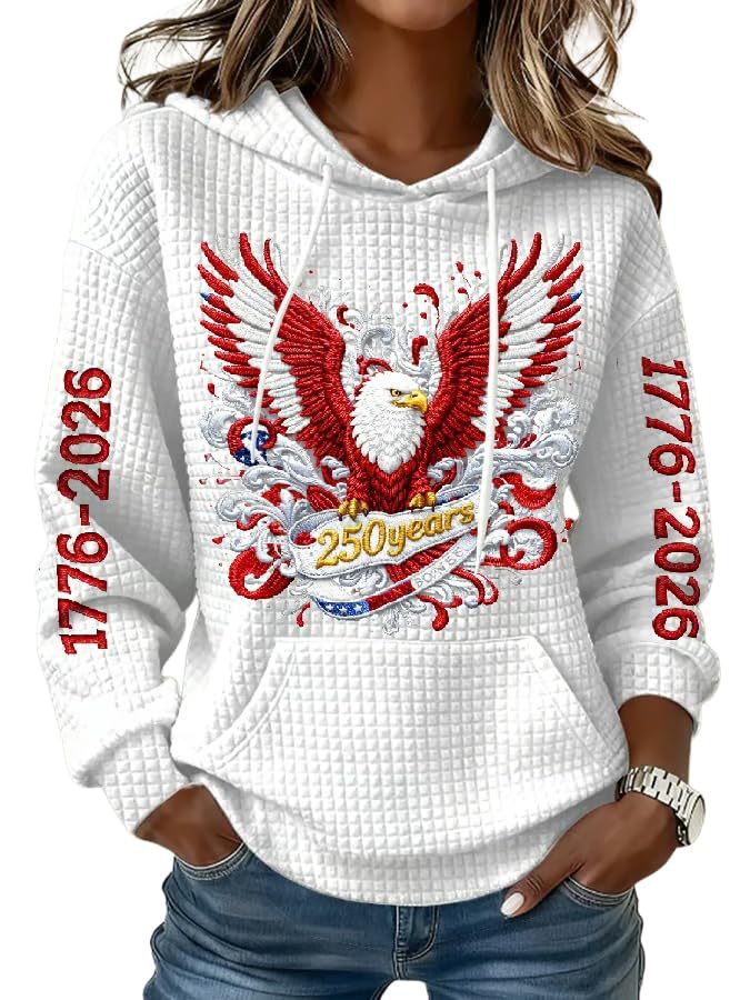 Women's Casual Printed Hoodie Long Sleeve Crewneck