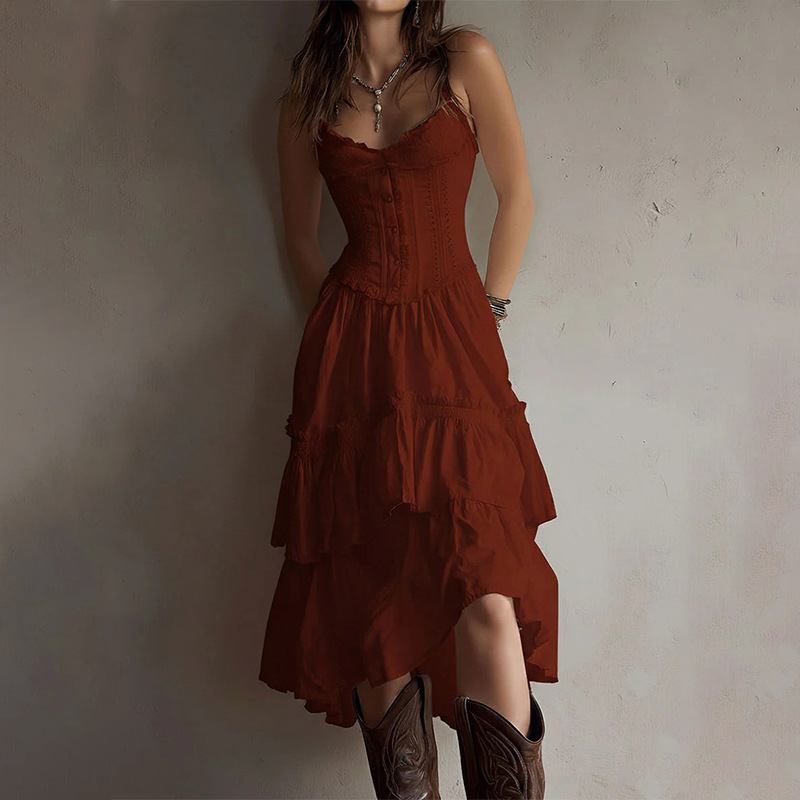 French Vintage Sleeveless Midi Dress Slim Fit Elegant