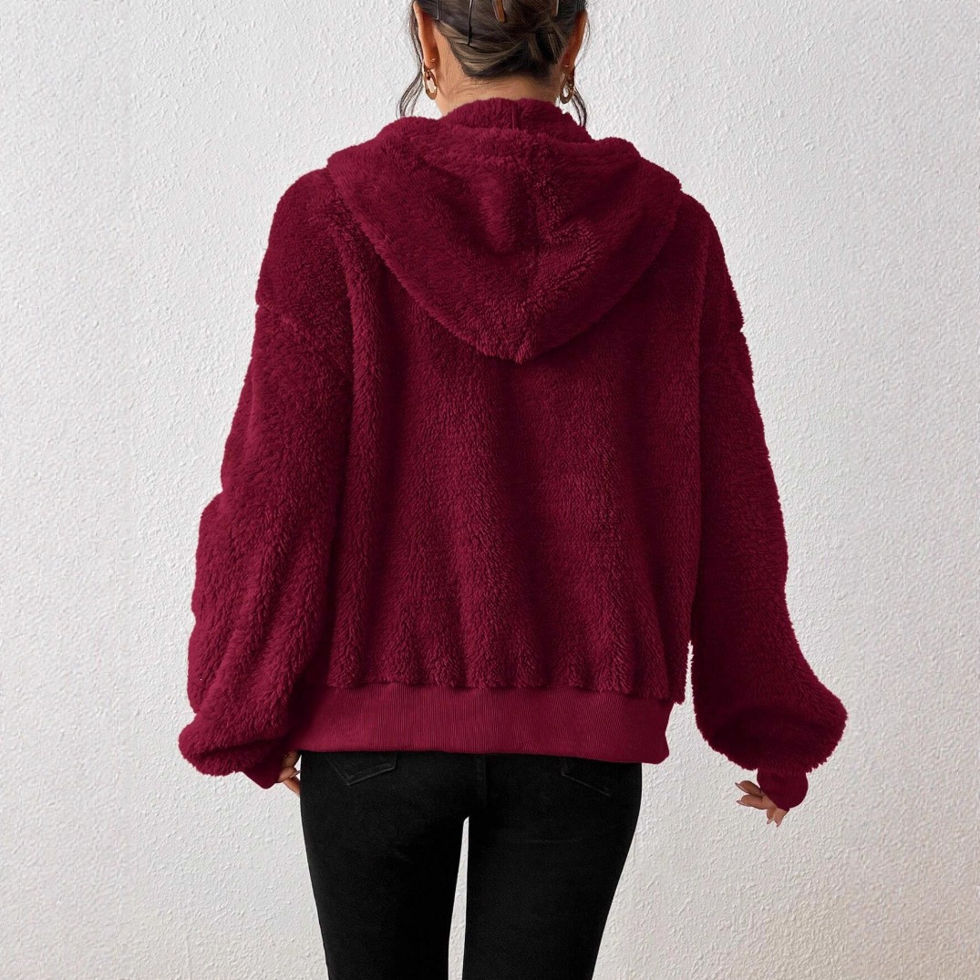 Women's Long Hooded Fleece-Lined Pullover Sweatshirt