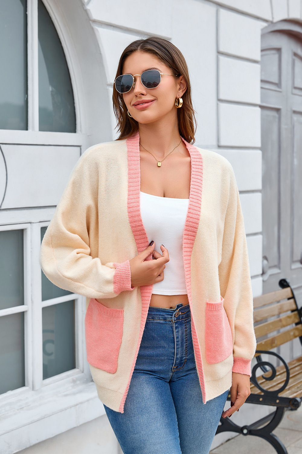 Women's Knit Cardigan Sweater Loose Fit Open Front Coat