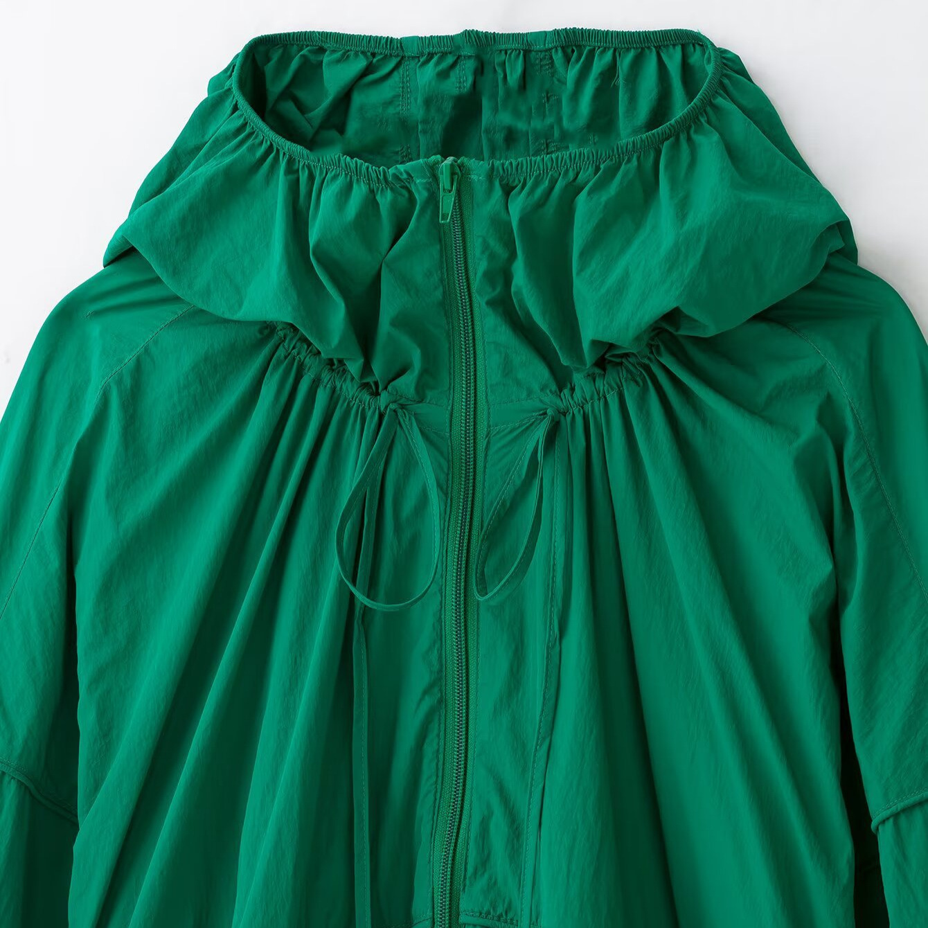 Women's Stand Collar Hooded Long Sleeve Tech Fabric Jacket